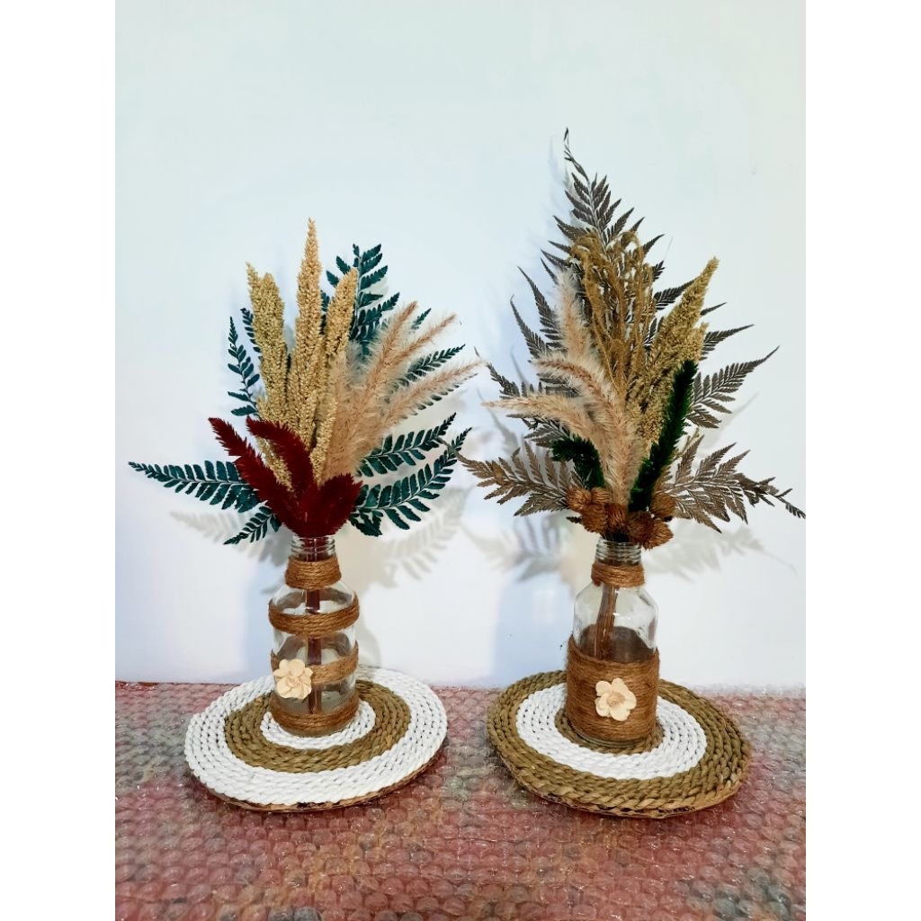 termurah paket 2 vas kaca+bunga/vas bunga kaca/vas bunga kaca bening/vas bunga kaca aesthetic/vas bu