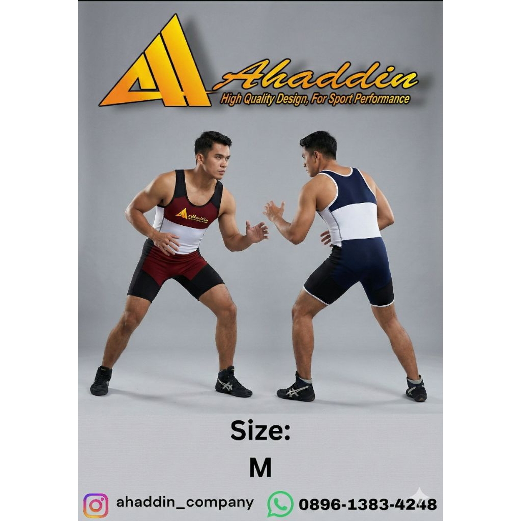 BAJU GULAT- WRESTLING SINGLET. Costom Motif Kombinasi Warna & Sablon.