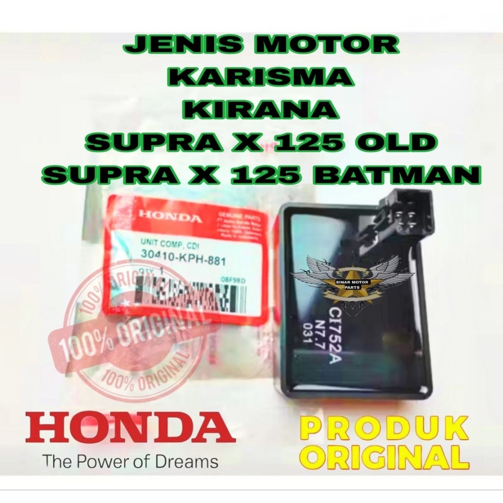 CDI Honda Original  ASLI KPH, Karisma Kirana, Supra X 125 Karburator, Supra X 125 Batman, Honda Hgp