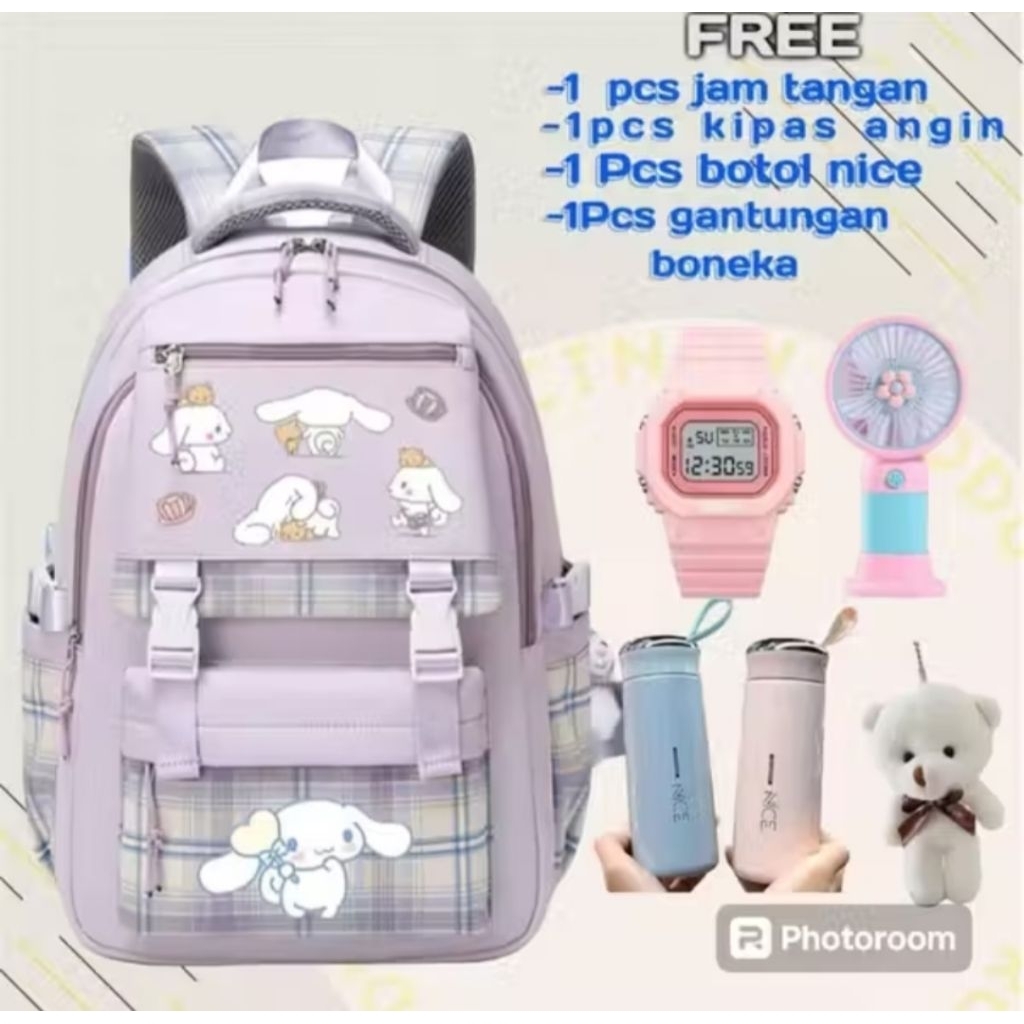 tas sekolah anak perempuan anti air fashion anak kekinian cinamorol backpack anak cewek sd