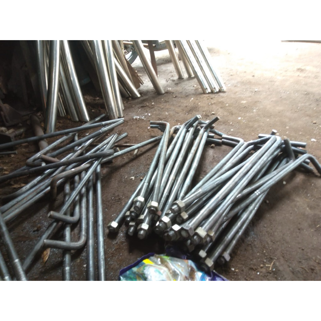 baut angkur/angker st41 3/4 x 50cm /angkur besi as 19mm X 50cm