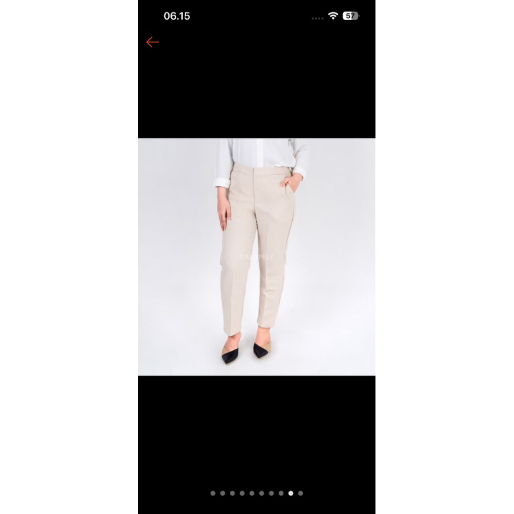 PRELOVED CELANA HIGH WAIST CALAMBY IVORY