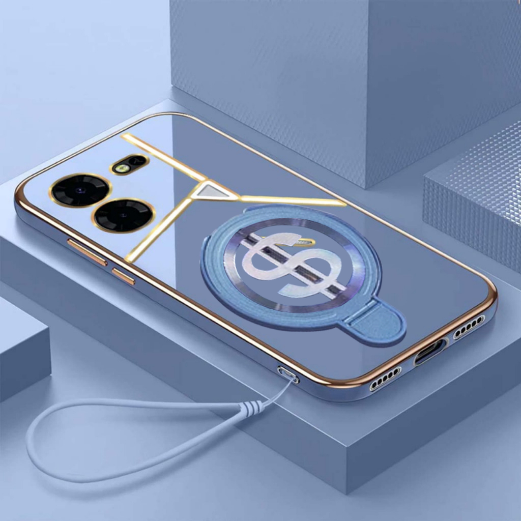 Case Tecno Pova 5 Pro 5G 4 PRO 6 PRO Plating Dollar Ring Stand Wireless Charging