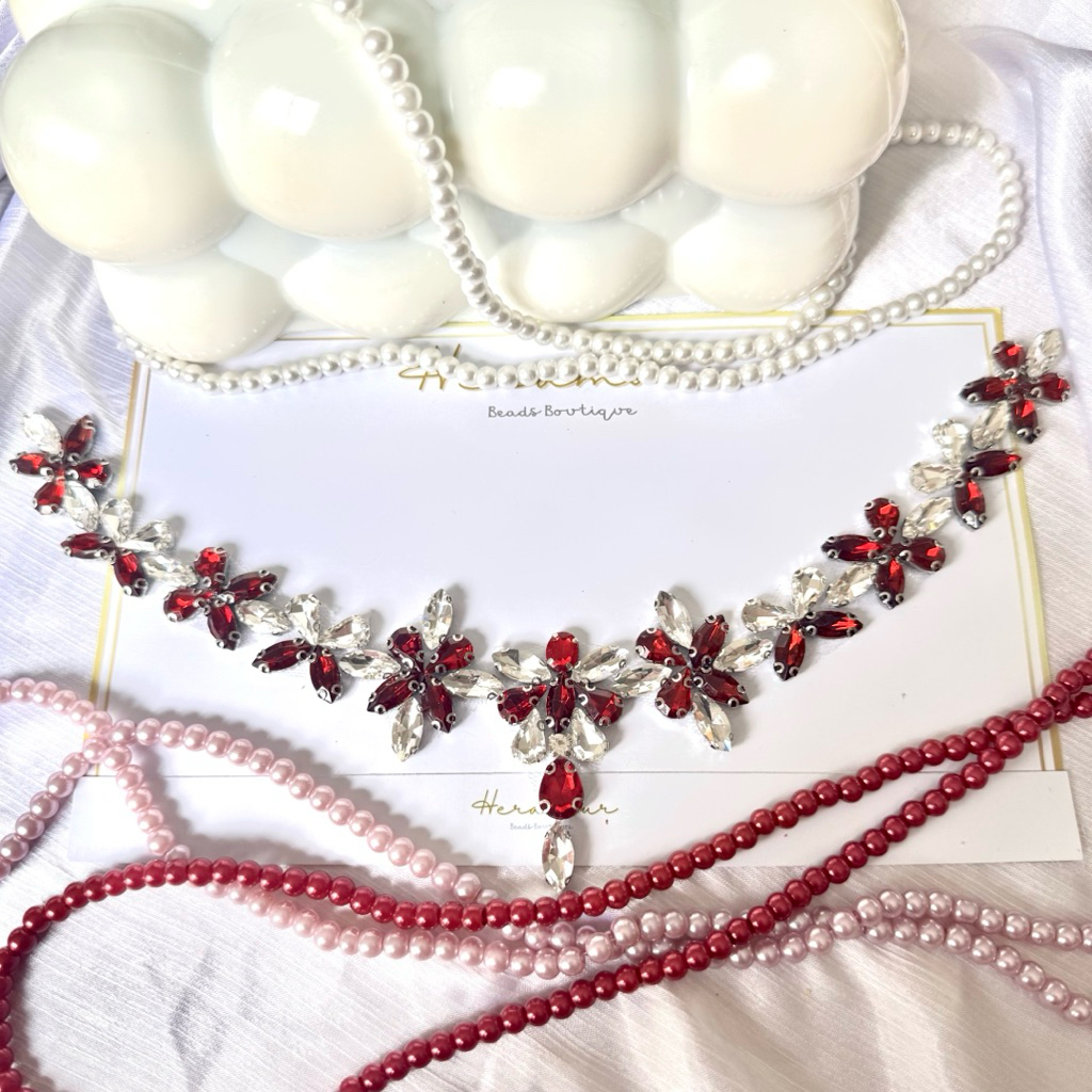 Payet Rangkai N29 Premium Leher Kebaya Dress Atasan Gaun Wanita Aksesoris Fashion