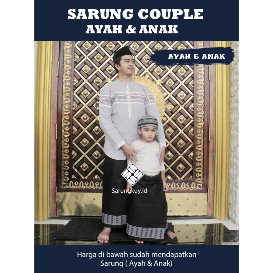 Sarung couple anak dan ayah | Sarung anak | paket hemat udah dapet 2 sarung ayah dan anak | Sarung a