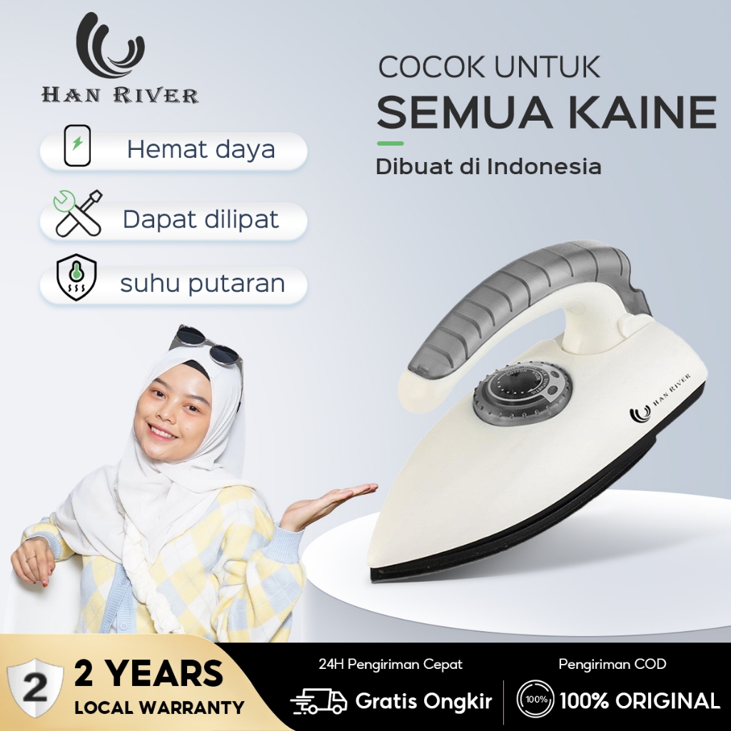 HAN RIVER Setrika Portabel HRYD01 untuk perjalanan mini -HITAM