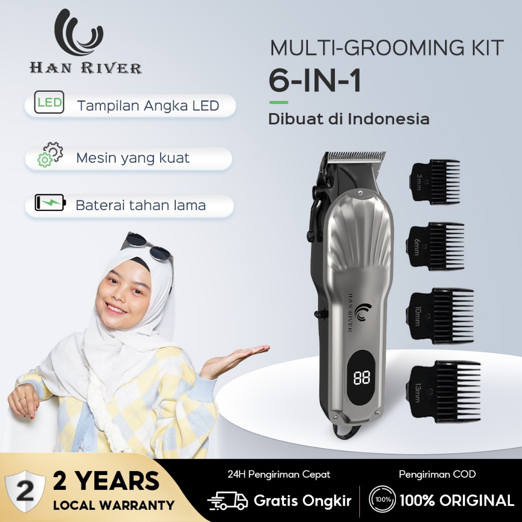 HAN RIVER alat cukur rambut elektrik mesin cukur/hair clipper Cordless Professional pemotong rambut