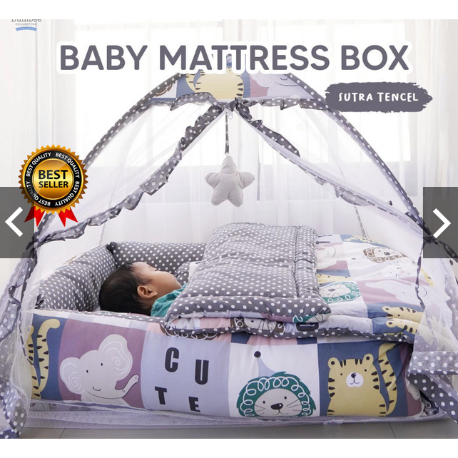 Bumbee Collection - Kasur Kotak Bayi + Kelambu Baby Mattress Box size Reguler