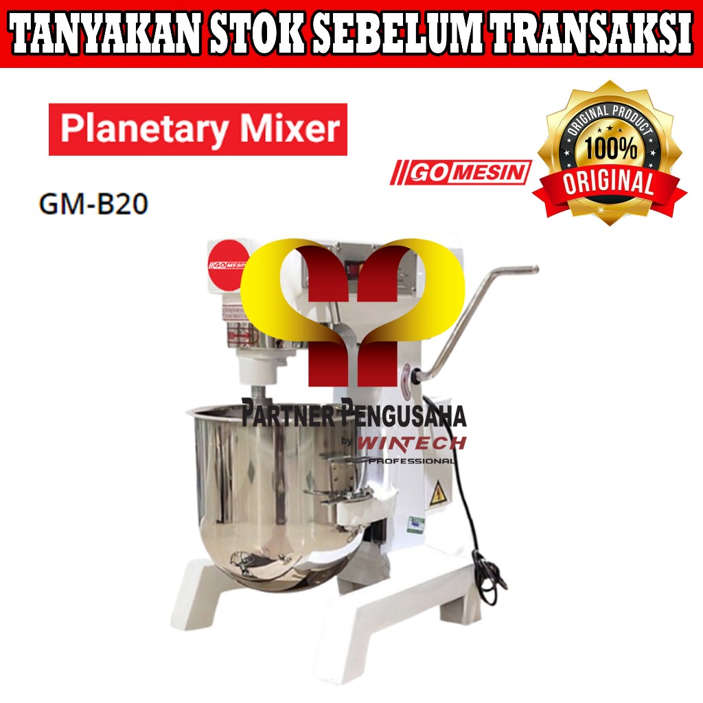 GOMESIN GM-B20 Planetary Mixer / Mixer Roti & Kue Dengan 3 Mata Pisau
