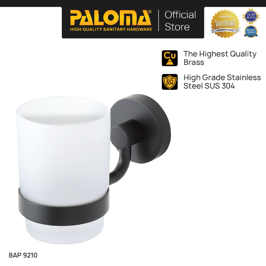 PALOMA BAP 9210 Tempat Gelas Sikat Gigi Kumur Rak Tumbler Holder Mandi Brass Kuningan Stainless Stee