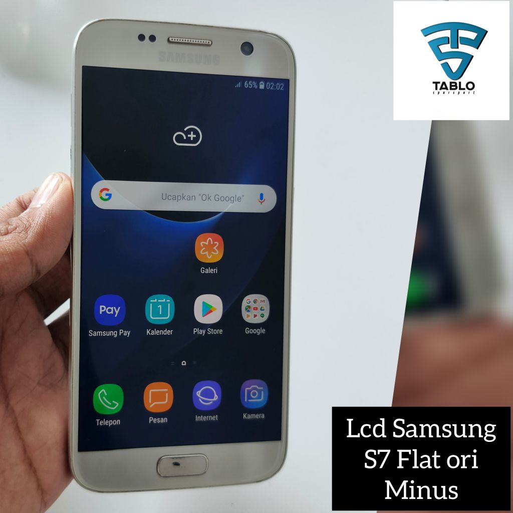 LCD plus frame Samsung S7 flat G930 original copotan hp minus