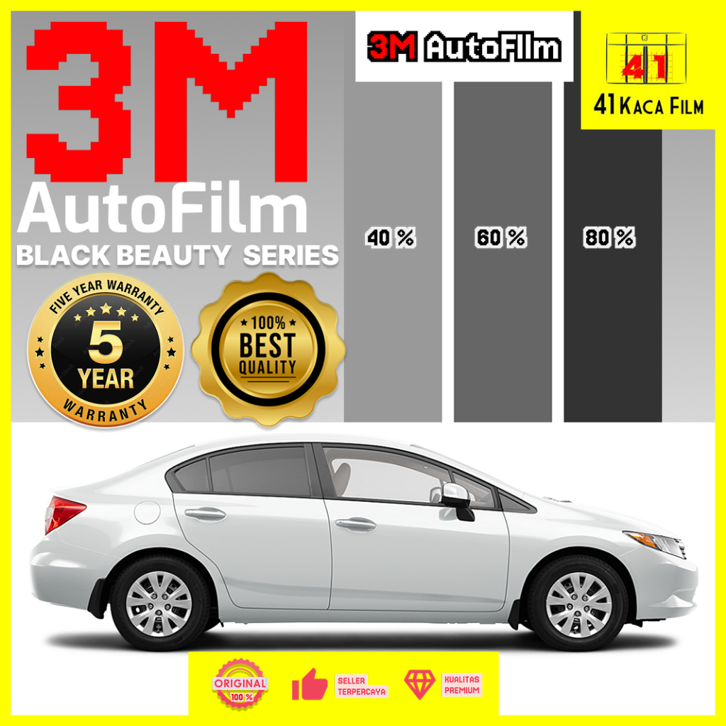 STIKER MOBIL 3M Black Beauty Series - varian 3M 40%, 60%, dan 80%