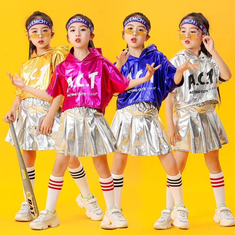 [JEWELS KIDS] ACT DANCE SILVER SET/ KOSTUM ANAK JAZZ DANCE HIPHOP ANAK TANGGUNG IMPORT