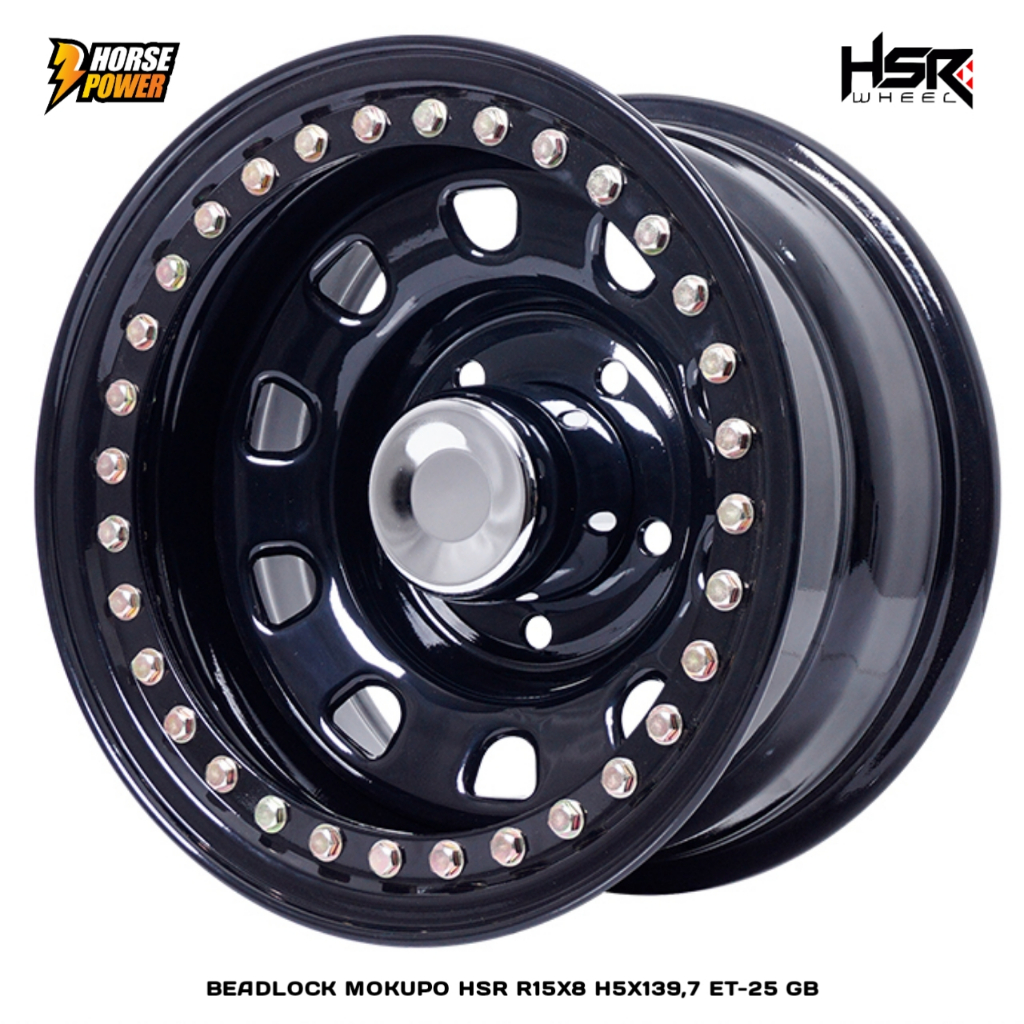 Velg Mobil Offroad Ring 15 HSR Beadlock Mokuvo R15 Lebar 8 PCD 6x139,7 Offroad