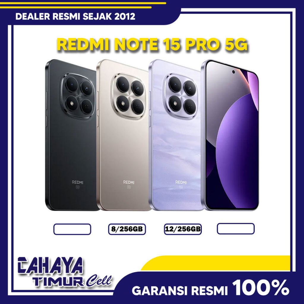 XIAOMI REDMI NOTE 15 PRO 5G RAM8/256GTB - 12/512GB SMARTPHONE GARANSI RESMI