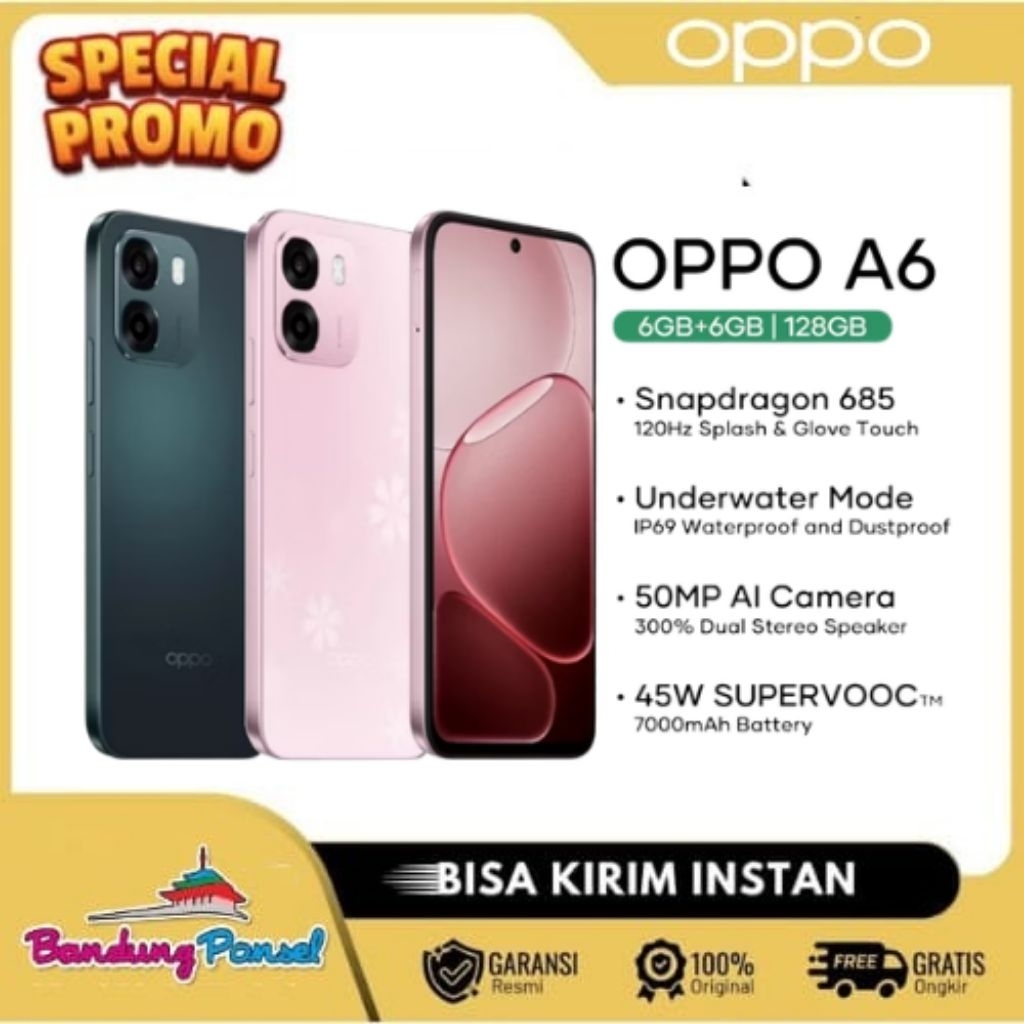 Oppo a6 batery 7000 mah 45 supervooc prosesor Snapdragon tahan air tahan banting
