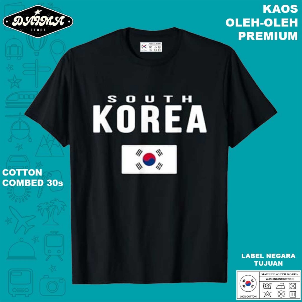 KAOS OLEH OLEH KOREA 66 PAKAI TAG LABEL KOREA ASLI BAJU SOUVENIR PREMIUM GIFT