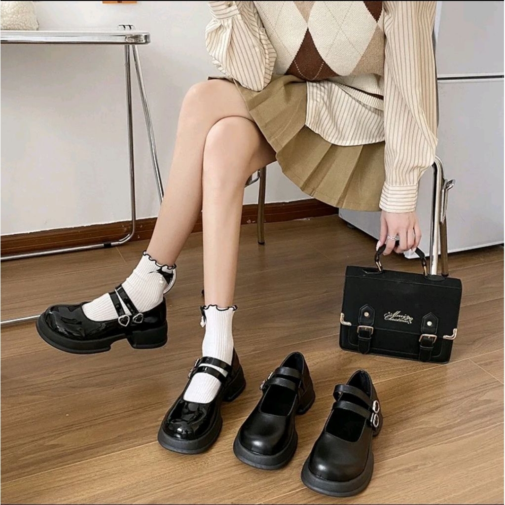 Docmart Glossy Wanita | Heels Sepatu | Sepatu Wanita Mary Jane