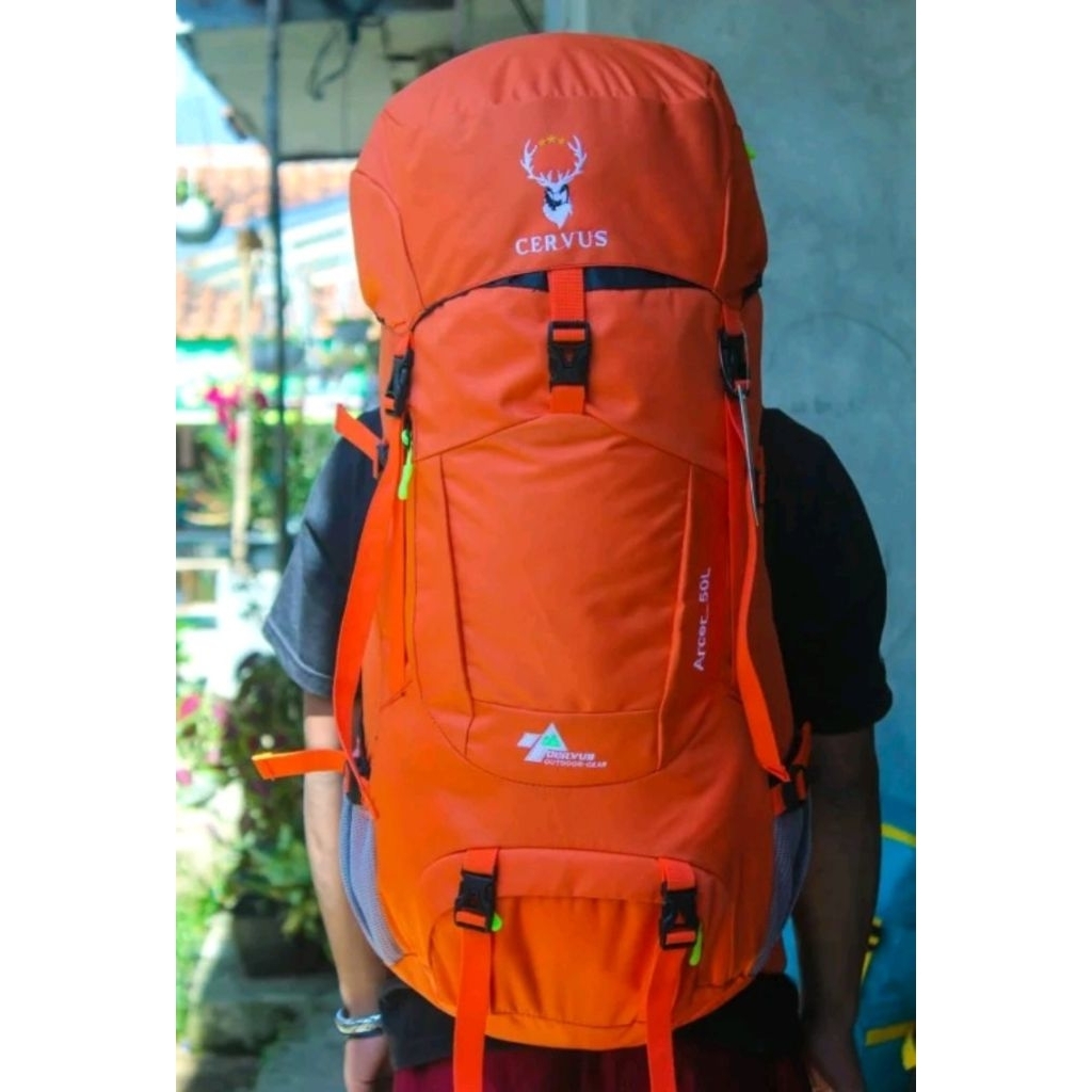 Tas Camping Tas Carrier Hiking Cervus Arcer Original Series 50L Nyaman Di Pakai Bisa Tebal Single Fr