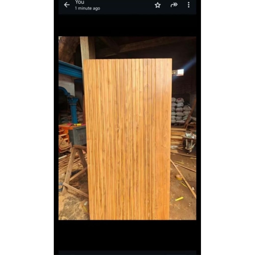 pintu kayu jati plus kusen tebal 3cm  ukuran 90x200