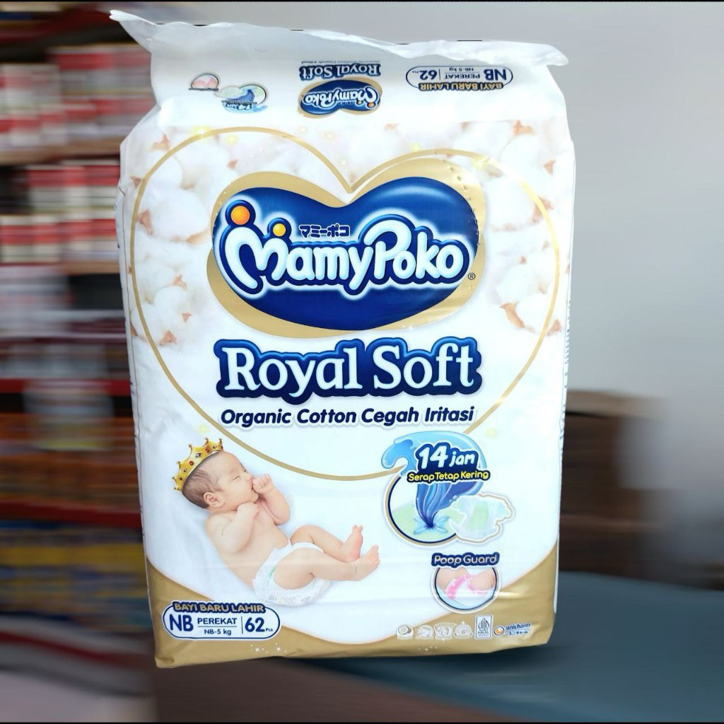 Pampers Mamy Poko Royal Soft NB 62 | Pampers Bayi Baru Lahir