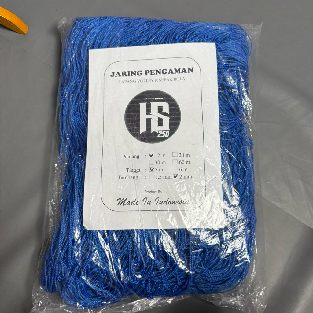 Jaring Pengaman Lapang Voli dan Sepak Bola HS250 ( 12x5 ) 2mm , Jaring Penghalang Bola