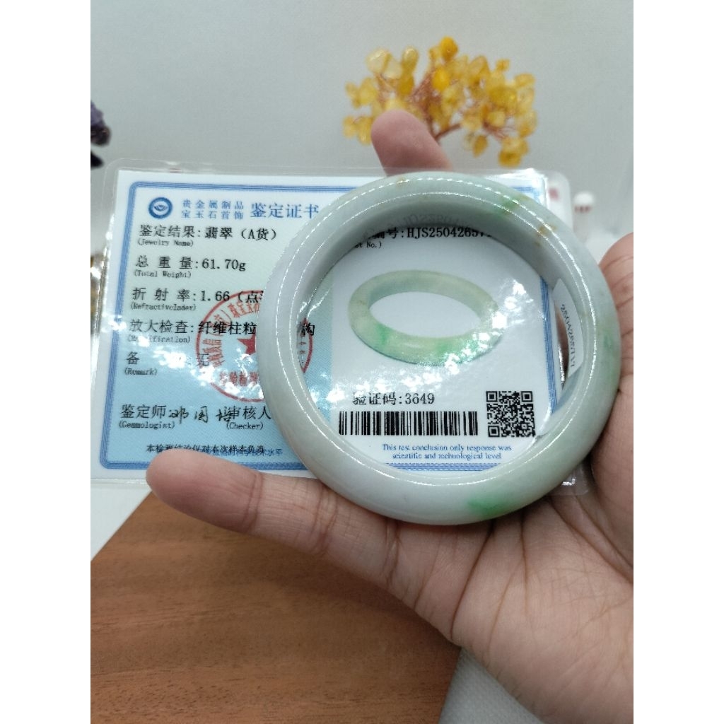 Bangle Giok Burma Bersertifikat (jadeite jade)