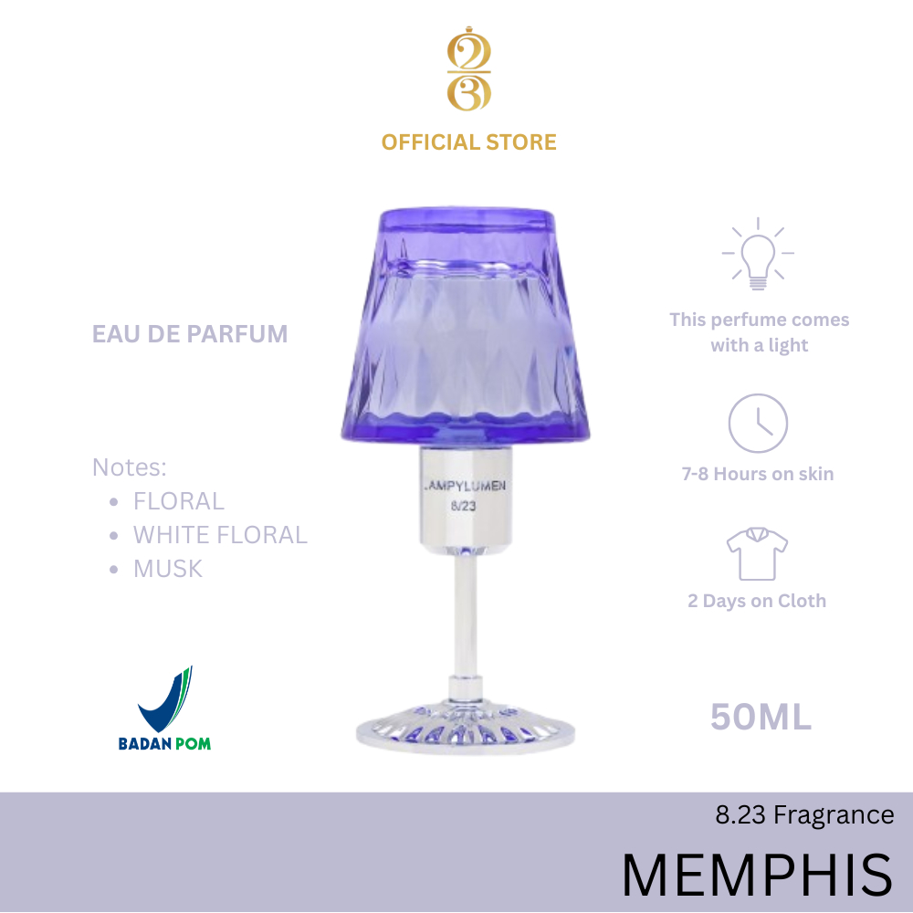 823 Fragrance MEMPHIS Edp 50ml (Floral, White Floral, Musk) Lampylumen - Eau De Parfume - Unisex