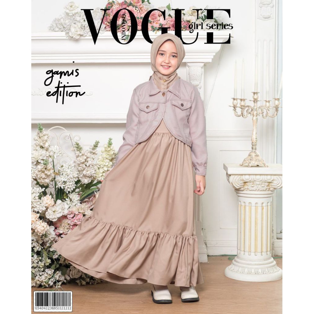 ONESET GAMIS PESTA ANAK OUTER ANAK LABELLA MAURINE 3 IN1 POLOS SIMPEL GAMIS KONDANGAN ANAK SIMPEL