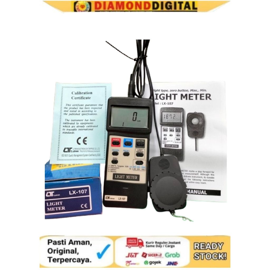 LUTRON LX-107 Digital Lux Meter sd 100.000 Lux