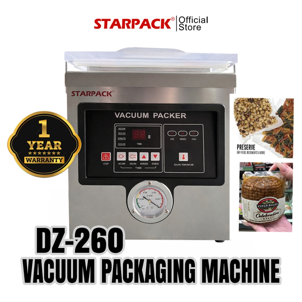 STARPACK DZ260 - VACUUM CHAMBER SEALER / VAKUM SEALER / MESIN PENGEMAS VAKUM (SEALER +VACUUM)