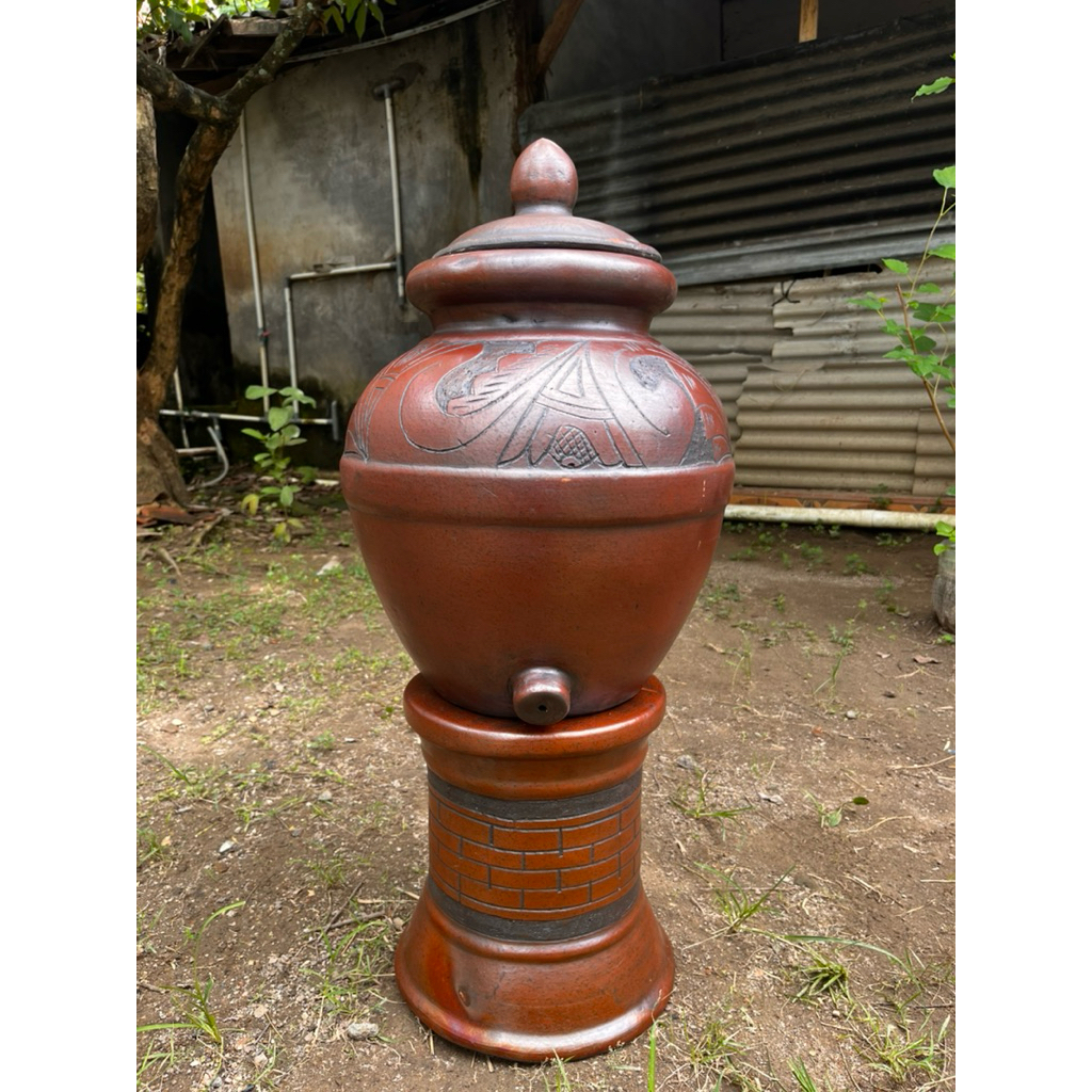 Gentong Padasan -+17L (FREE PACKING KAYU) Gentong Padasan Gerabah Tanah Liat