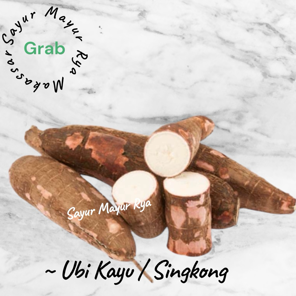 Ubi Kayu / Singkong / 1kg / Kirim Instan / Sayur Mayur Rya Makassar