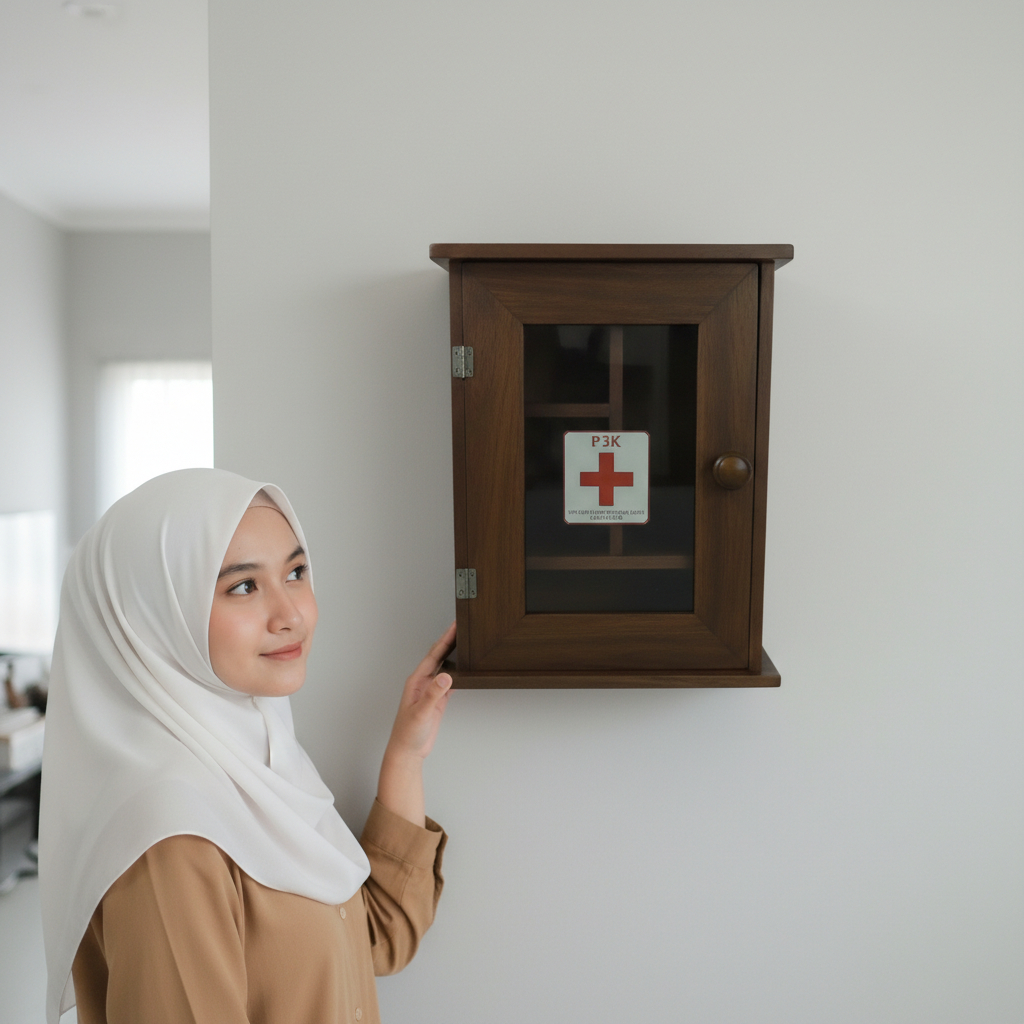 Kotak Obat Kayu Box P3K Kayu Besar 38cm/Hiasan Dinding Berwarna Elegan