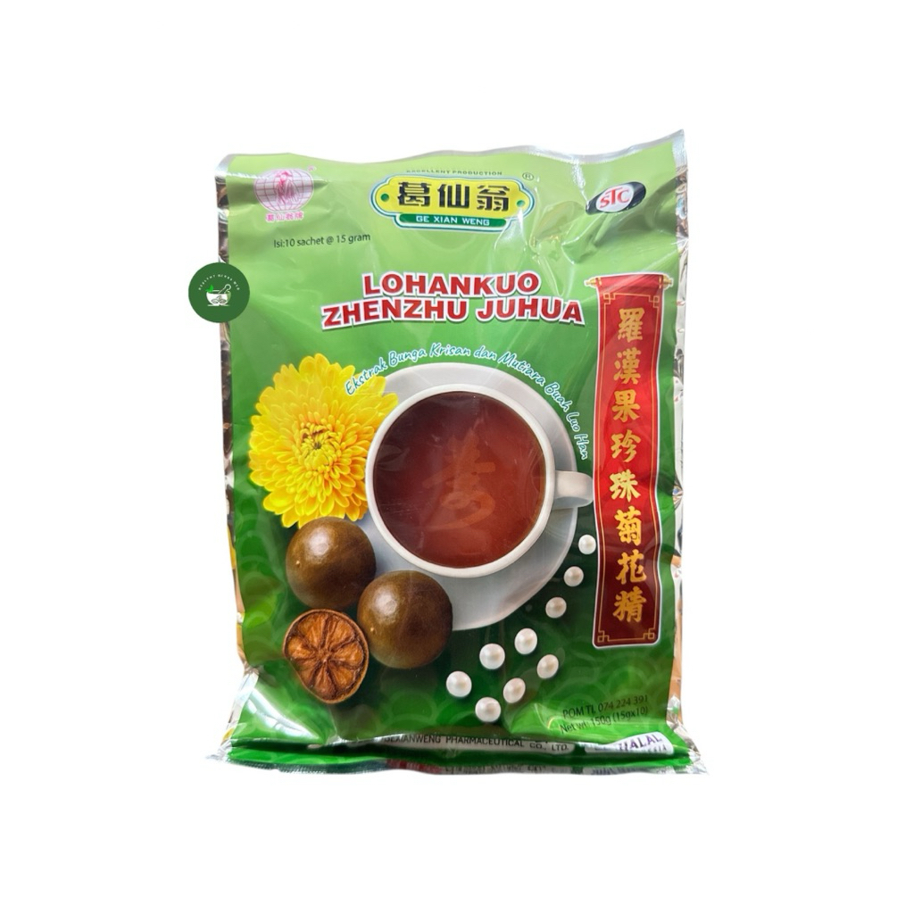 Lo Han Kuo Zhen Zhu Ju Hua Lo Han Kuo Sachet Teh Bubuk Panas Dalam Sariawan Obat Radang Sakit Tenggo