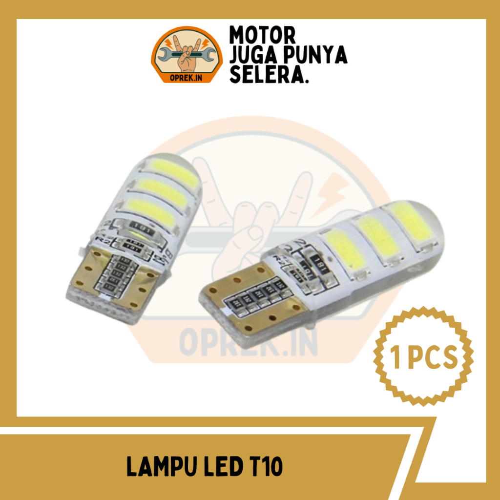 Lampu LED T10 Jelly 6 Mata [COD] Lampu Sein Mata sign Flash Kedip Lampu Kota Universal Motor