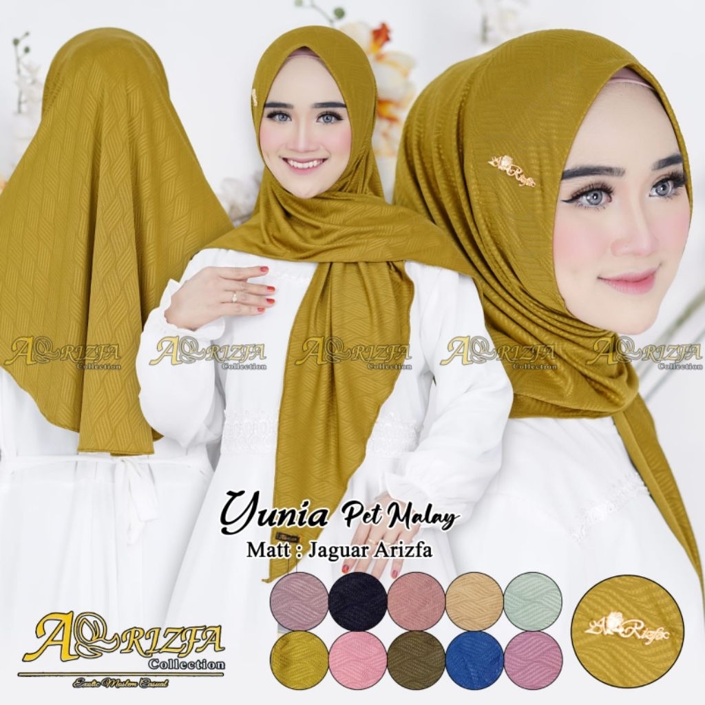 (AR-RIZFA) YUNIA PET MALAY•hijab segitiga instan motif•hijab jaguar arizfa•jilbab segitiga malay mot