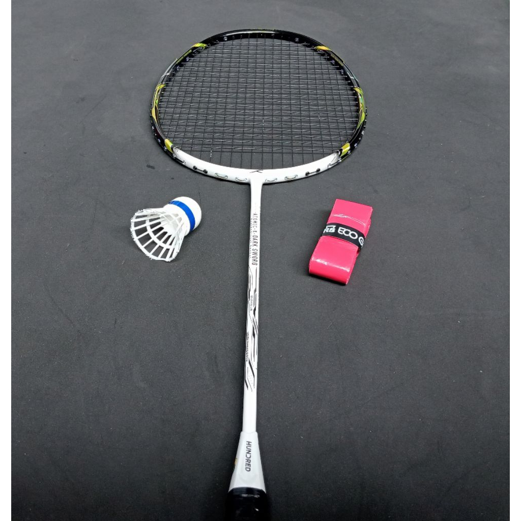 Raket badminton bulutangkis bekas second original hundred atomic x dark sword