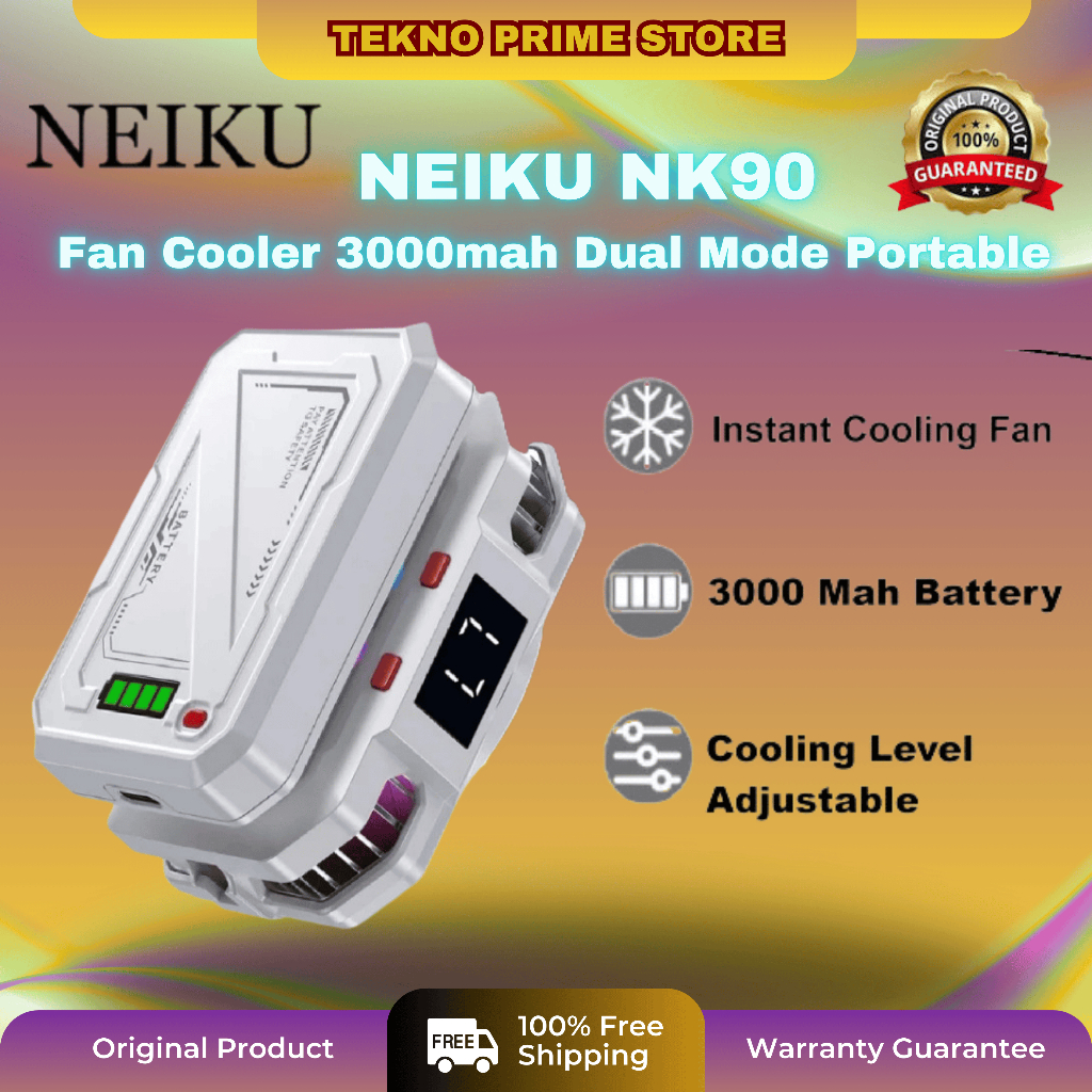 NEIKU NK90 Fan Cooler 3000mah Dual Mode Portable Fancooler Pendingin Smartphone Original