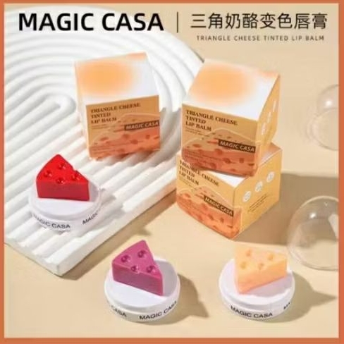 Lip balm lucu bentuk keju lip balm chesee unik mungil travel friendly aman BPOM