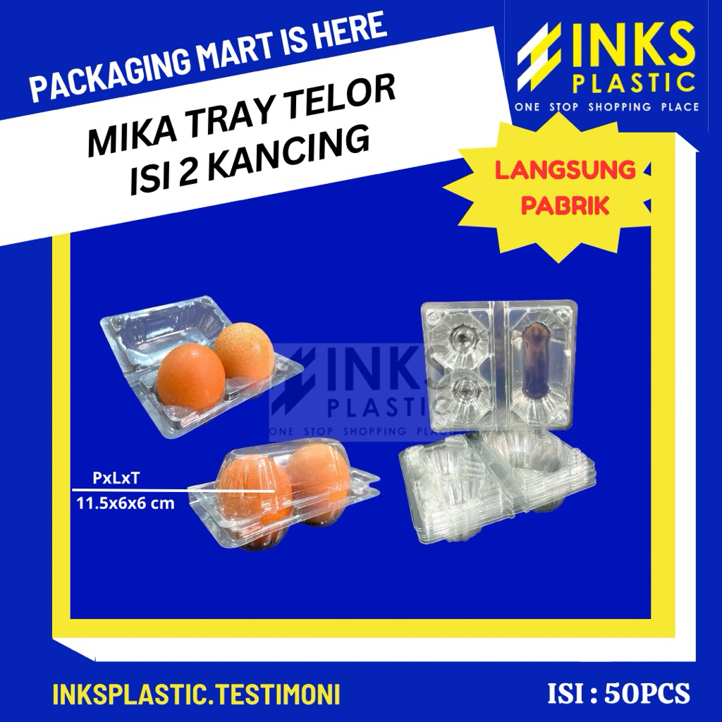 MIKA TRAY TELOR ISI 2 EGG TRAY TELUR KANCING