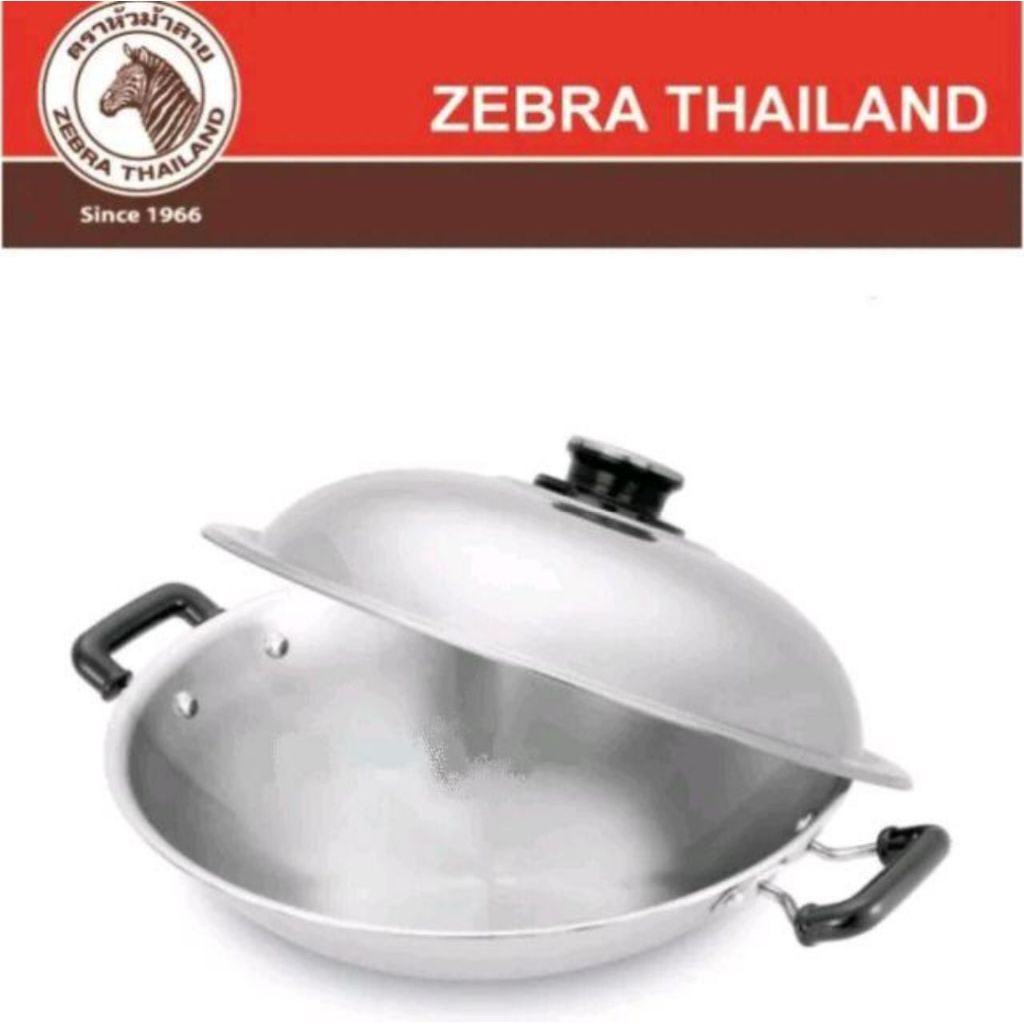 ZEBRA CHINESE WOK 42CM TUTUP + SPATULA 176244 WAJAN 5 PLY