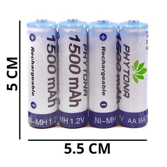 Baterai Cas AA Phytona 1500 mAh 1,2V/ Baterai charger AA ORIGINAL PHYTONA 1500mAH 1.2VOLT RECHARGEAB