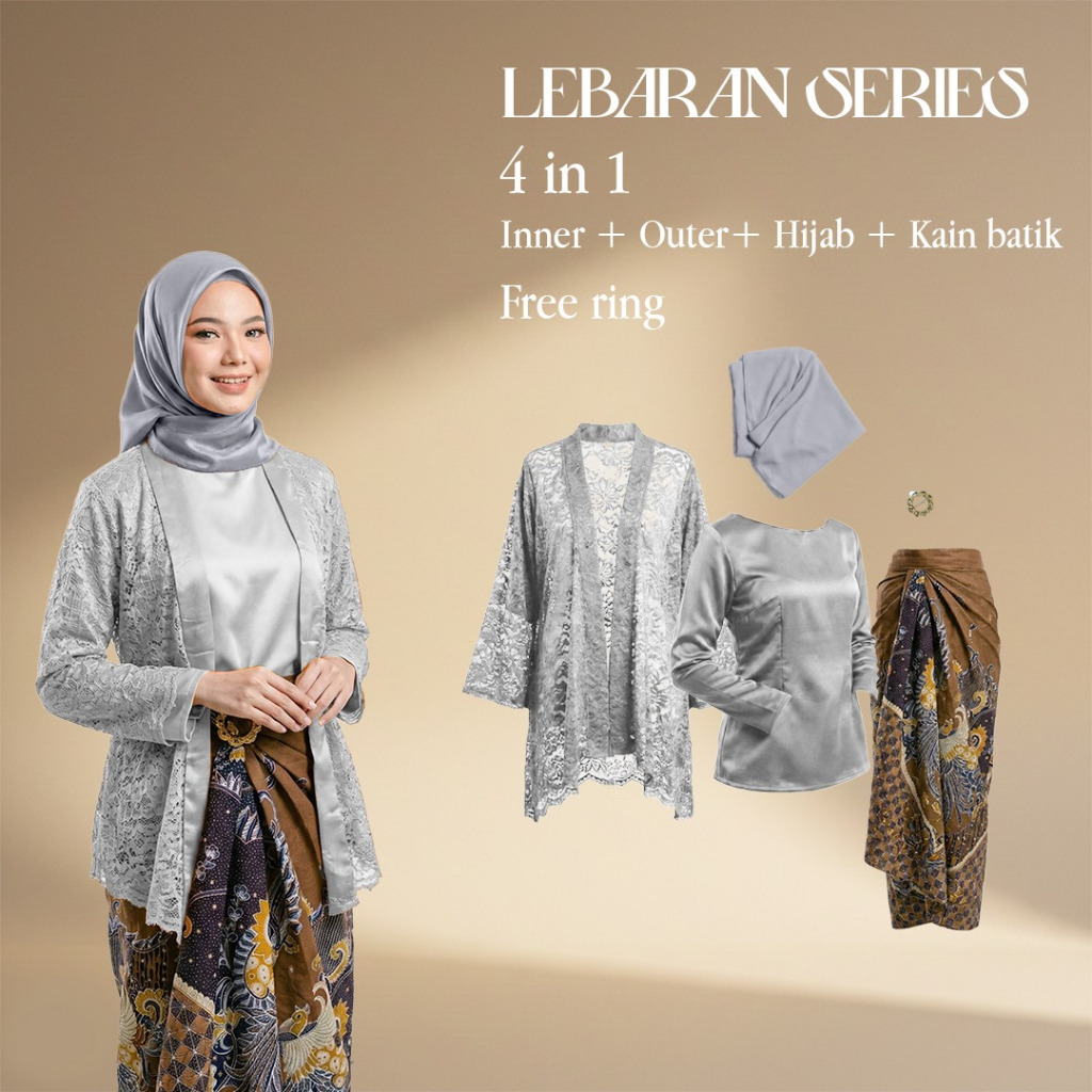 Outfit Lebaran / Outfit Kondangan Kekinian Brukat Premium - Zoya Set BATIK BENANG RATU