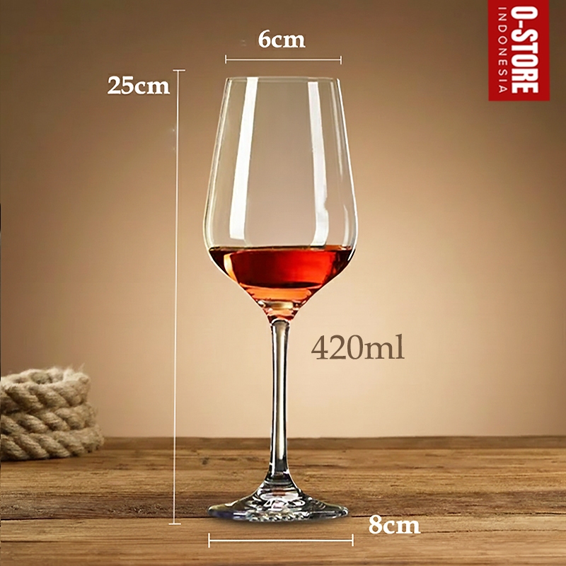 Gelas Wine Kaca Kristal Red Wine Stem Glass Wine Goblet Gelas Anggur Crystal Glass Gelas Koktail Shi
