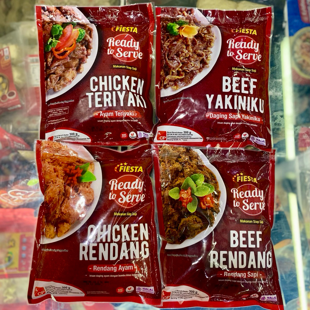 Fiesta Ready To Serve 300gr Chicken Teriyaki, Beef Yakiniku, Chicken Rendang, Beef Rendang