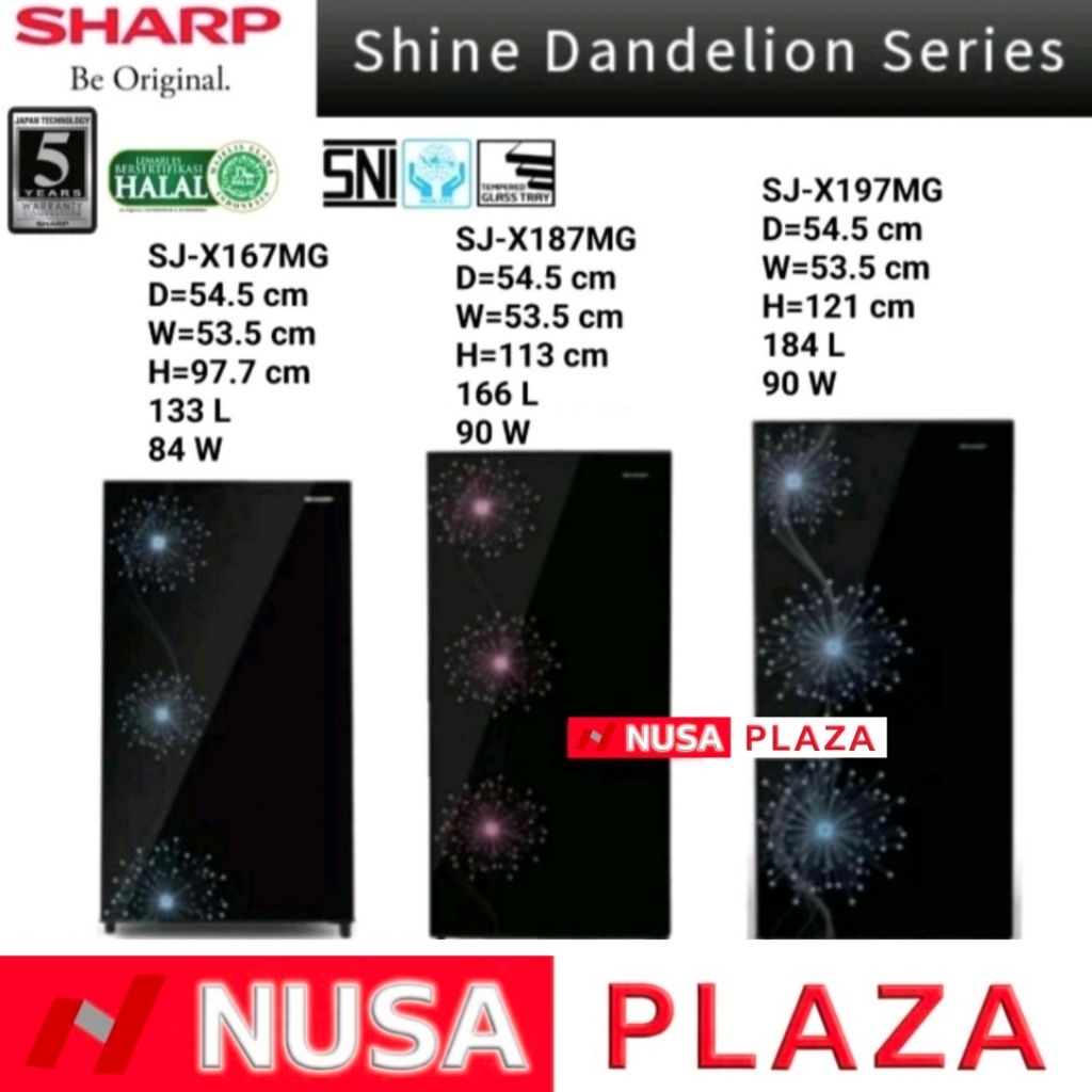 KULKAS SHARP 1 PINTU Model BLACK DANDELION SERIES (KHUSUS MEDAN)