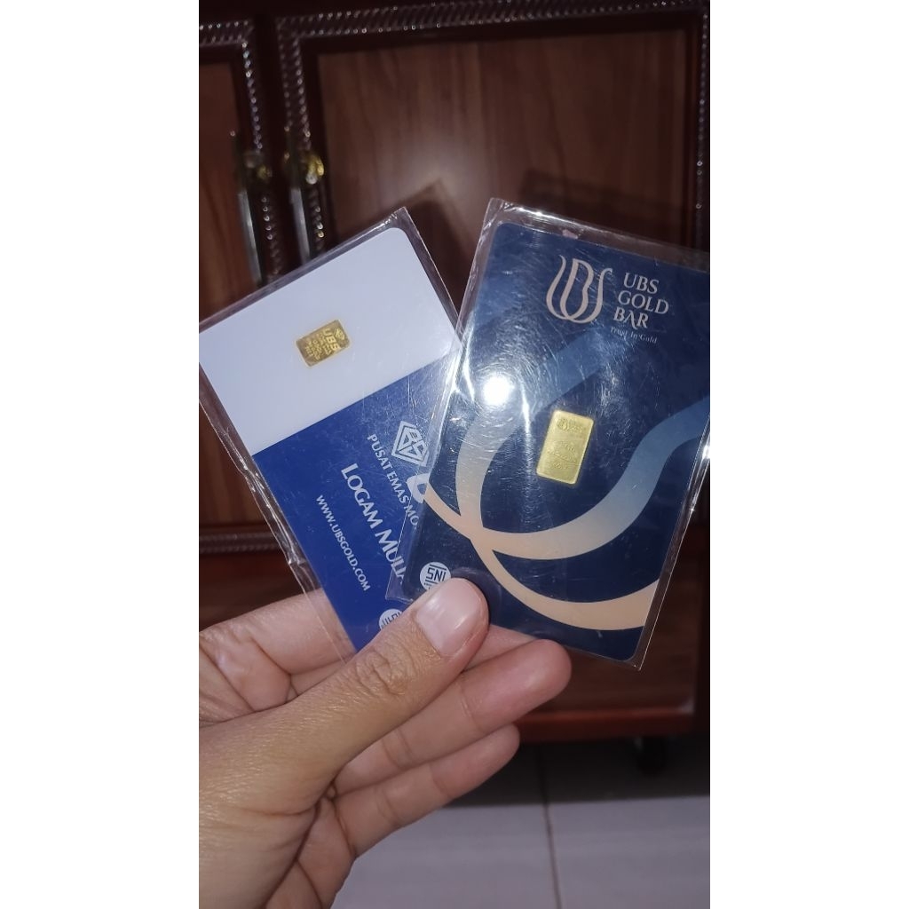 Logam Mulia Emas UBS 1 Gram - Bersertifikat Asli, 24 Karat, Kemasan Tebal