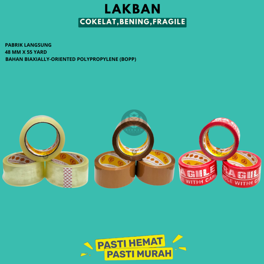 Lakban OPP Bening / Selotip Isolasi Lakban / Lakban OPP Tape Kuat & Tahan Putus / NGB