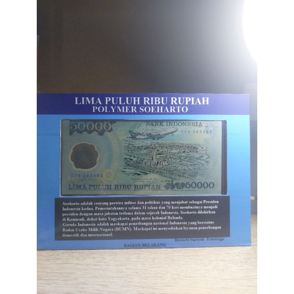 Uang Rp. 50.000 Soeharto-Polymer UNC ( Masih Dalam Folder)